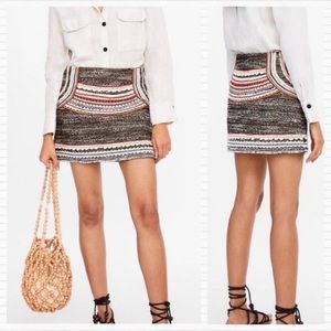 Zara Mixed Media Knit Mini Skirt | Size XS